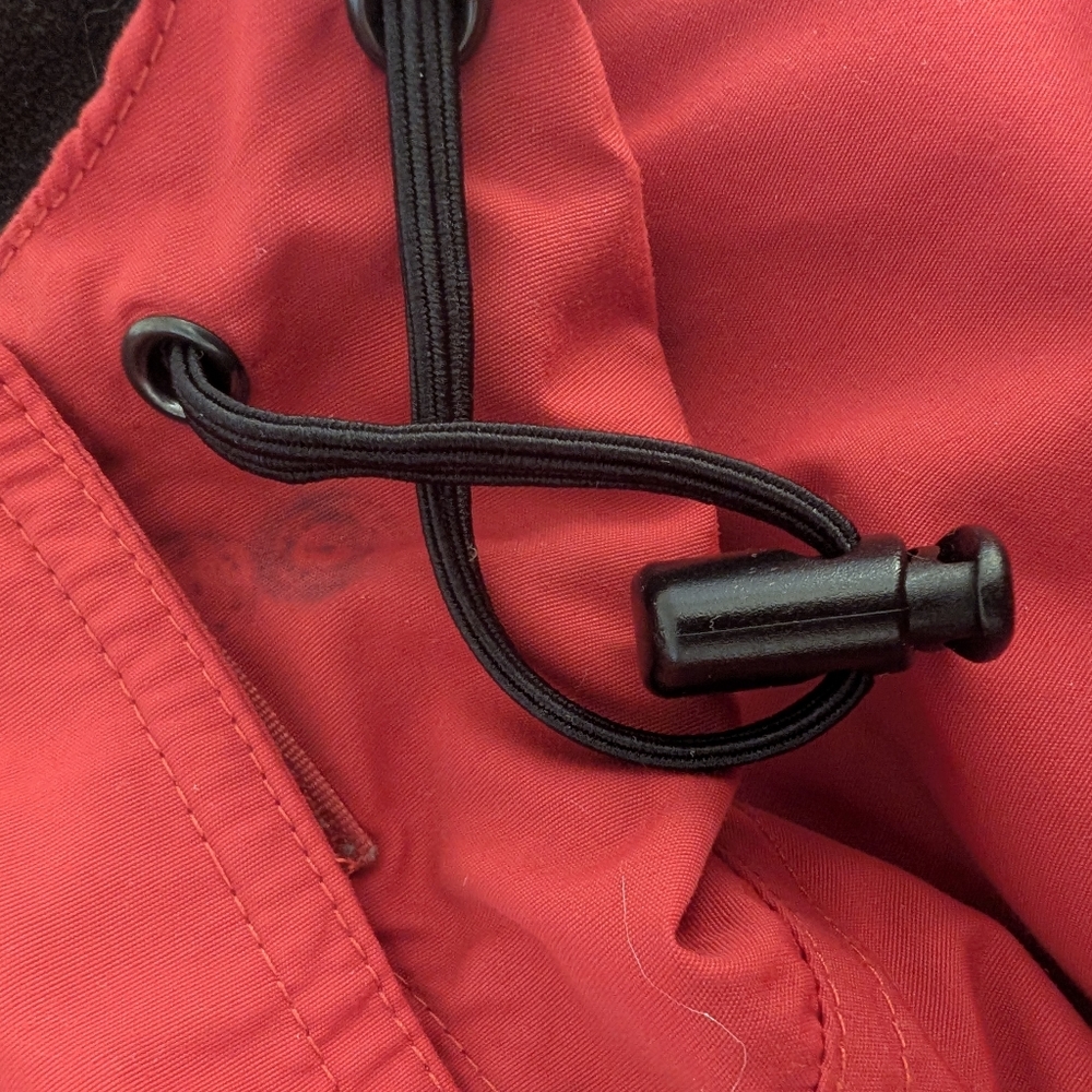 LLBEAN Vintage Red Thinsulate Jacket Anorak Squall Fleece Lined Hooded Large - Picture 7 of 15